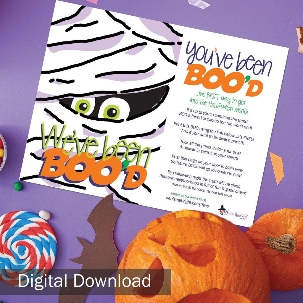 FREE Digital Download | Get Boo'd Mummy Eyes | Halloween Decor | Print-ready, Delivered Instantly - Denise Albright® 