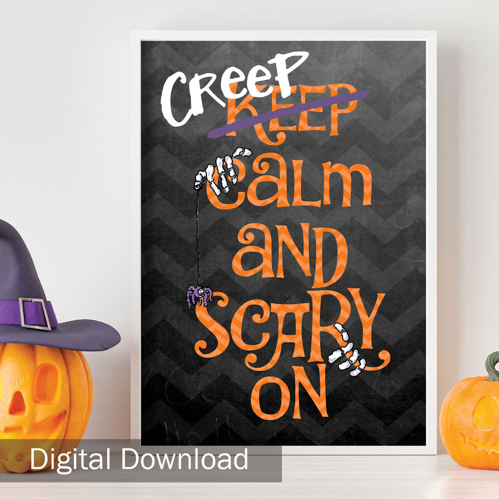 FREE Digital Download | Scary On | Halloween Decor | Print-ready, Delivered Instantly