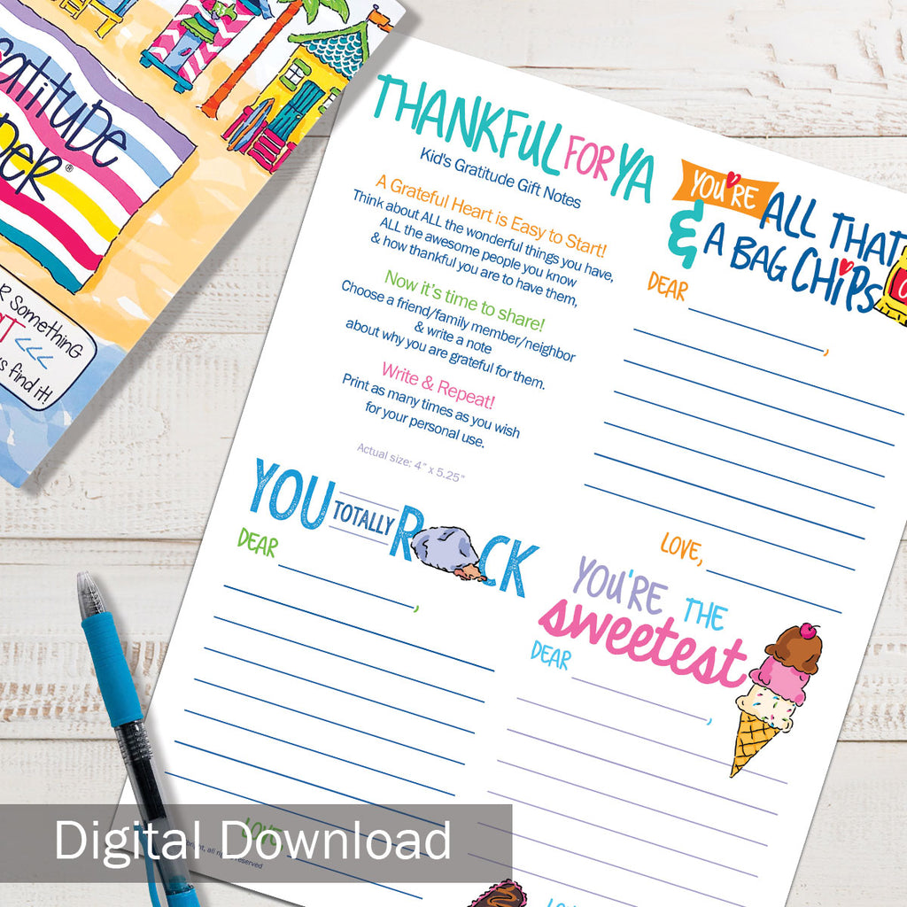 FREE Digital Download | Kids Thankful for Ya Cards | Print-ready, Delivered Instantly