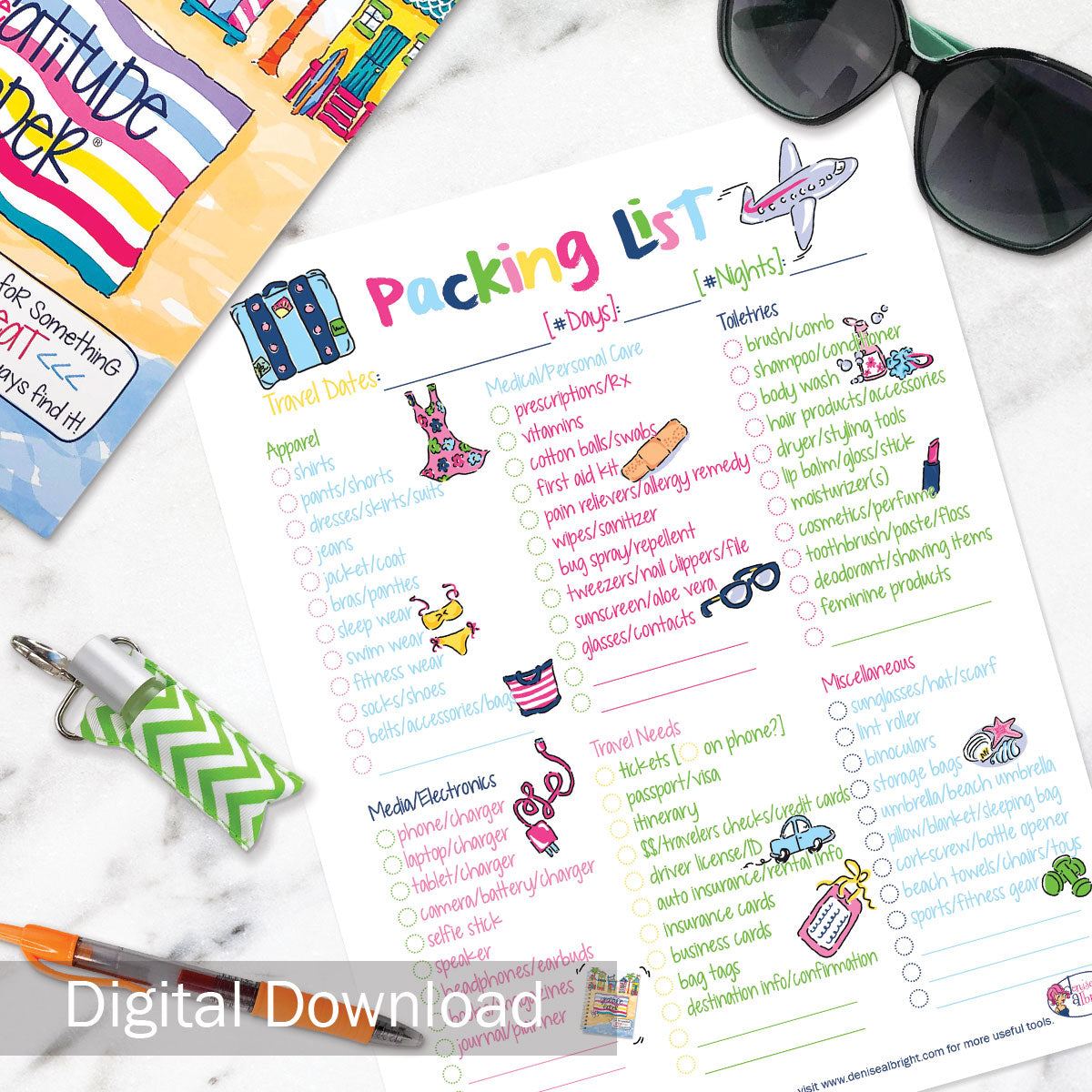 FREE Digital Download | Packing & Travel List | All Bright & Cheery ...