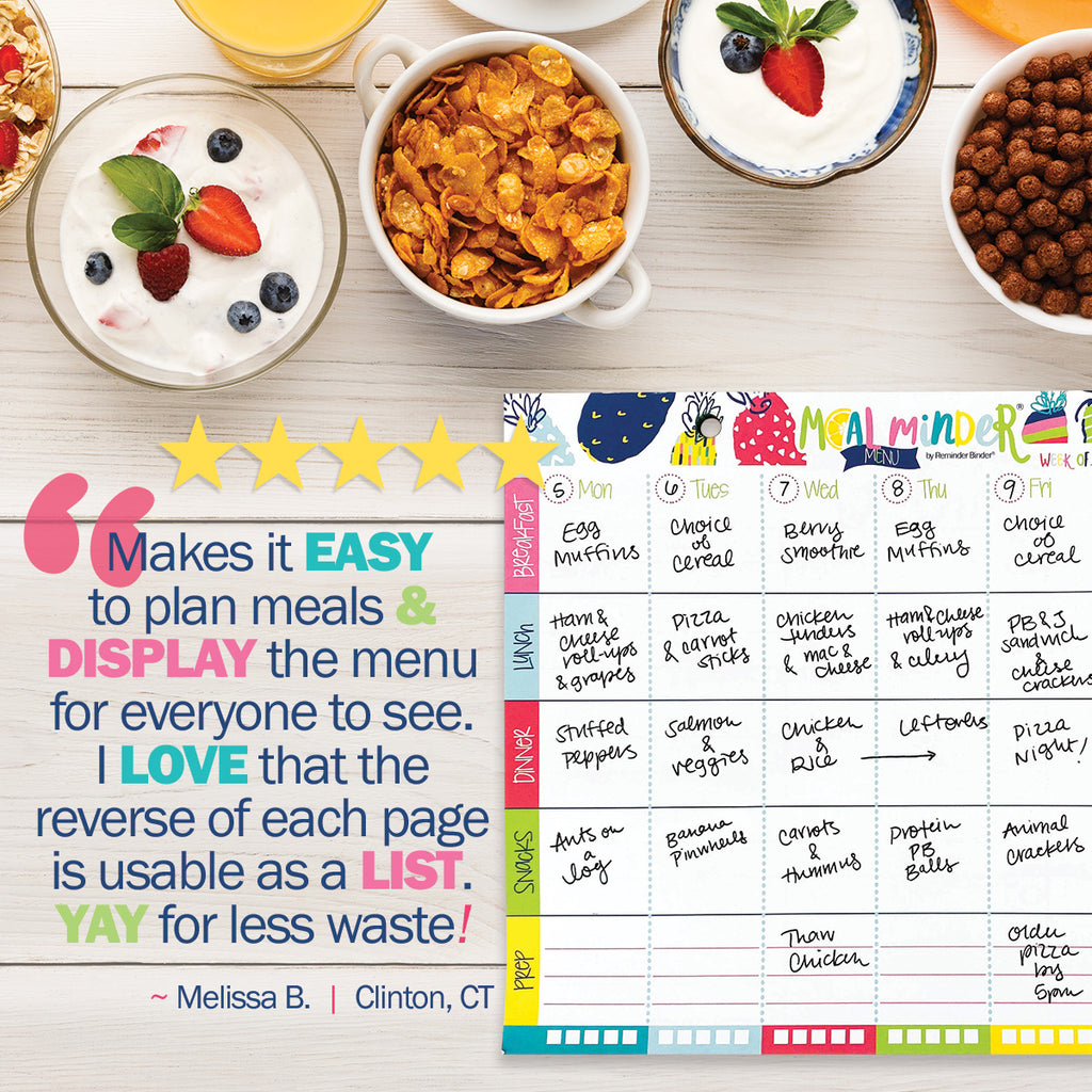 Buy-the-Case BULK Meal Minder® Weekly Menu Planner Pads | Case of 38 Pads